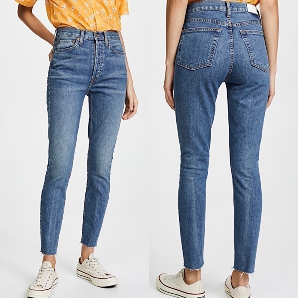 Re/Done-High Rise Ankle Crop Jeans (Size:26)